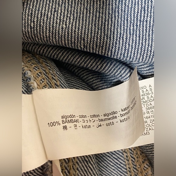 Zara Denim Suspender 100% Cotton Midi Dress - Picture 12 of 12